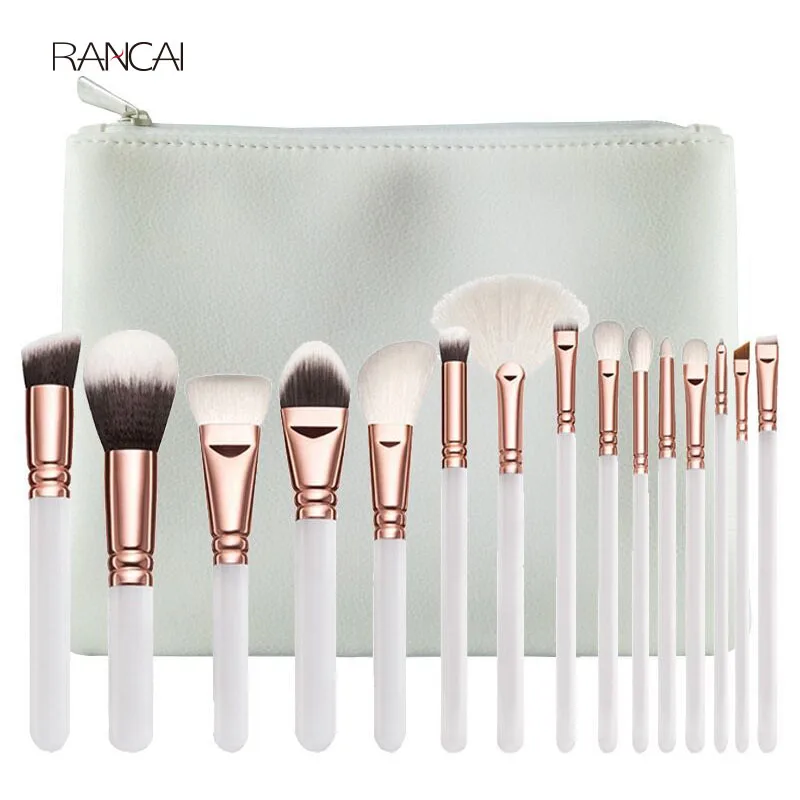 15pcs White Makeup Brushes Set Powder Foundation Contour Blusher Eye Kabuki Brush (6)