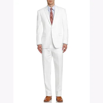 

2018 Latest Coat Pants Design White Men Suits Custom Made Wedding Slim Fit Mens Suit 2Pieces Terno Masculino Jacket+Pants tuxedo