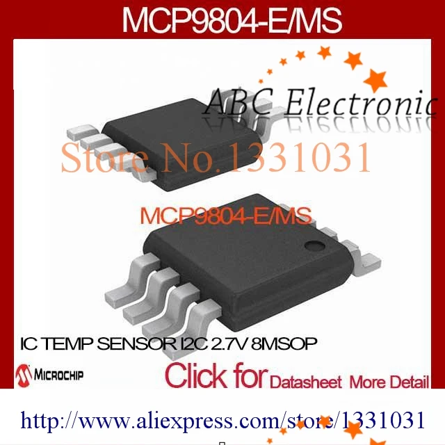MCP9804-E/MS IC TEMP SENSOR I2C 2.7V 8MSOP MCP9804-E 9804 MCP9804 P9804 CP9804 | Электронные компоненты и