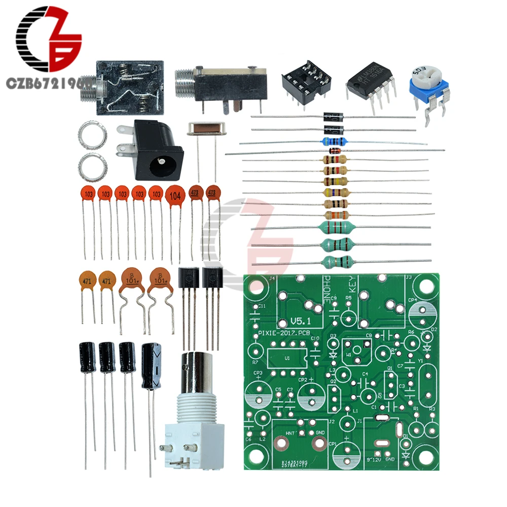 DIY Наборы 12V S-PIXIE CW QRP коротковолновое радио приемопередатчик 7,023 МГц DC 9-13,8 V