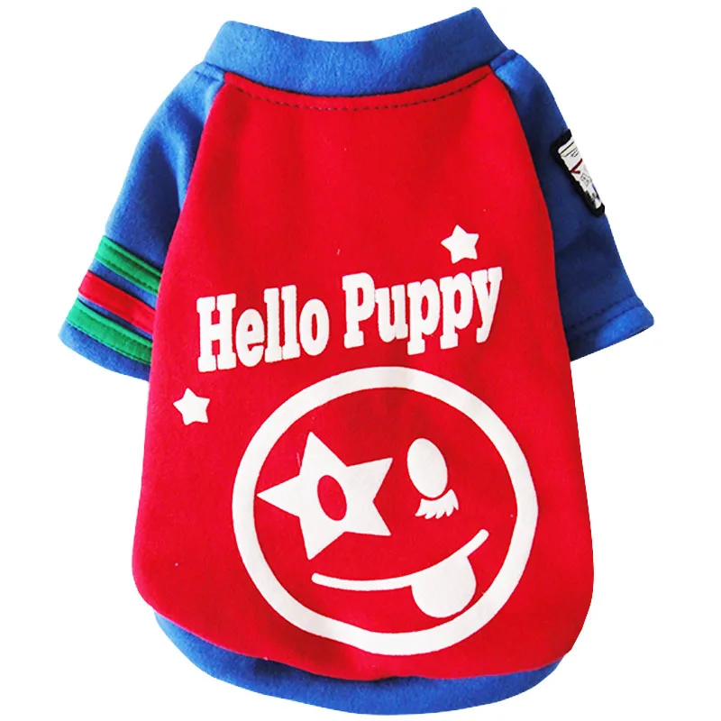 Милый принт с улыбающимся лицом дизайн для домашних собак жилет пальто CPAM Одежда для собак