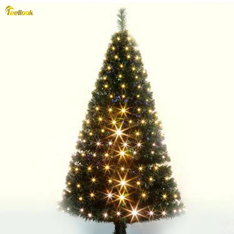 Teellook 1,8 м/180 см Deluxe шифрование зеленый полный порошковый светильник волокно Рождественская елка светодиодный светильник Рождественская елка