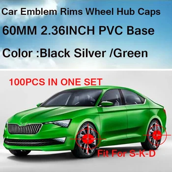 

100pcs/set 60mm Car Emblem Badge Logo Caps For Octavida Bora Jetta Fabia Superb Yeti Auto Covers label Rims Wheels 2.36inch cap