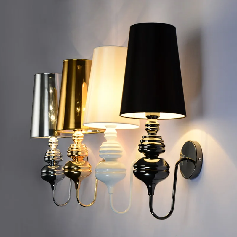 Modern Brief Wall lights For Bedroom Study Simple Bedside Lamp Wall Lamps E27 Sconce Black White ...