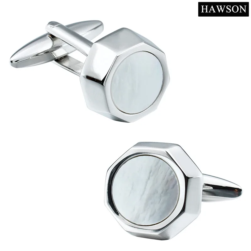 

White Mother of Pearl Cufflinks For Mens Suit Dress Personalized Screw Pattern Cuff links For Groom