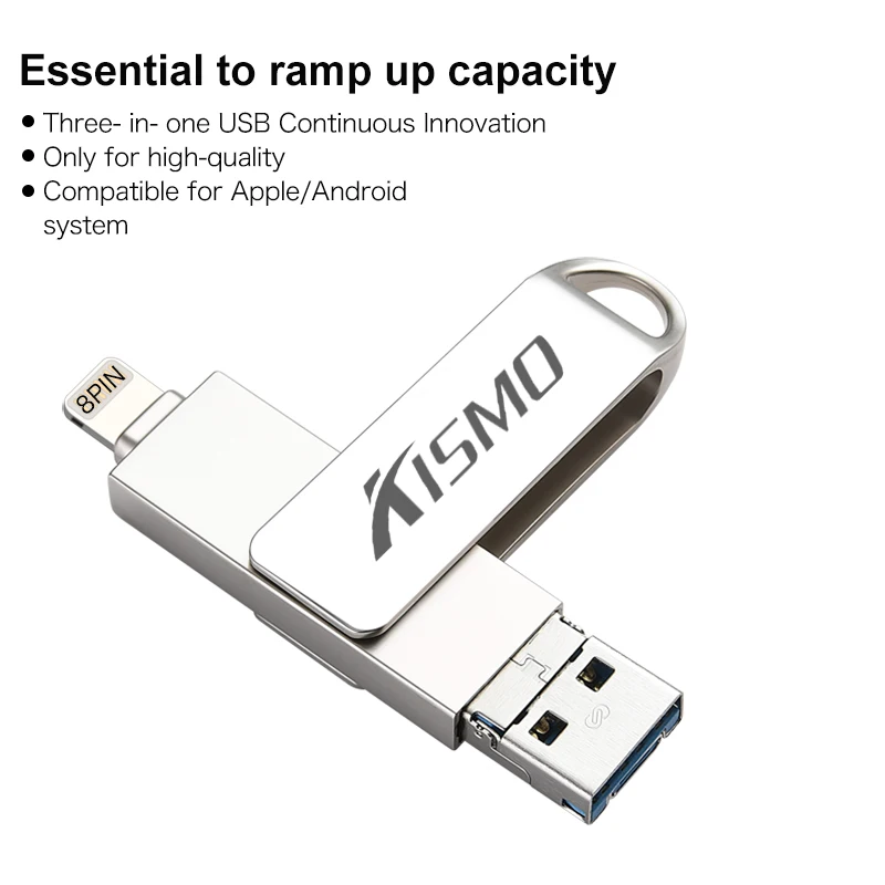 Kismo флэш-накопитель USB OTG USB3.0 У диска мини ручка привода для iPhone X 8 7 6 Plus 5S ipad мини Air samsung A3 A5 A7 2016 S6 S7