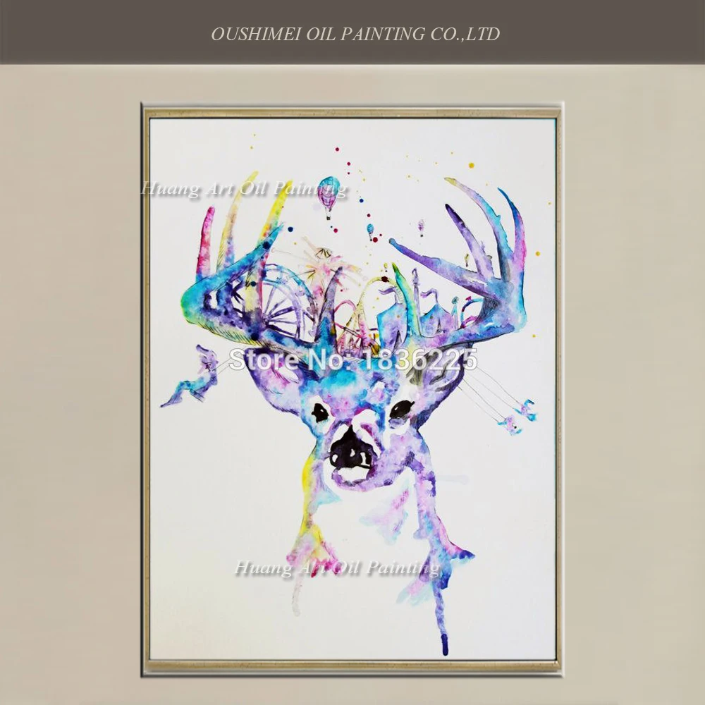 

handmade oil painting on canvas modern lovely deer paintings art wall pictures for bedroom hand painted animal oil picture art