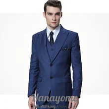Мужской костюм Sst фрак Королевский синие штаны Для мужчин, комплект из 3 предметов в полоску с v-образным вырезом Свадебная вечеринка костюм с пиджаком Детская жилетка и штаны D317