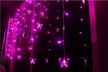 

Luminarias Wedding Party Holiday Navidad Christmas Outdoor Decoration Lights Curtain Lamps 4m 18p Butterfly 100 LEDS