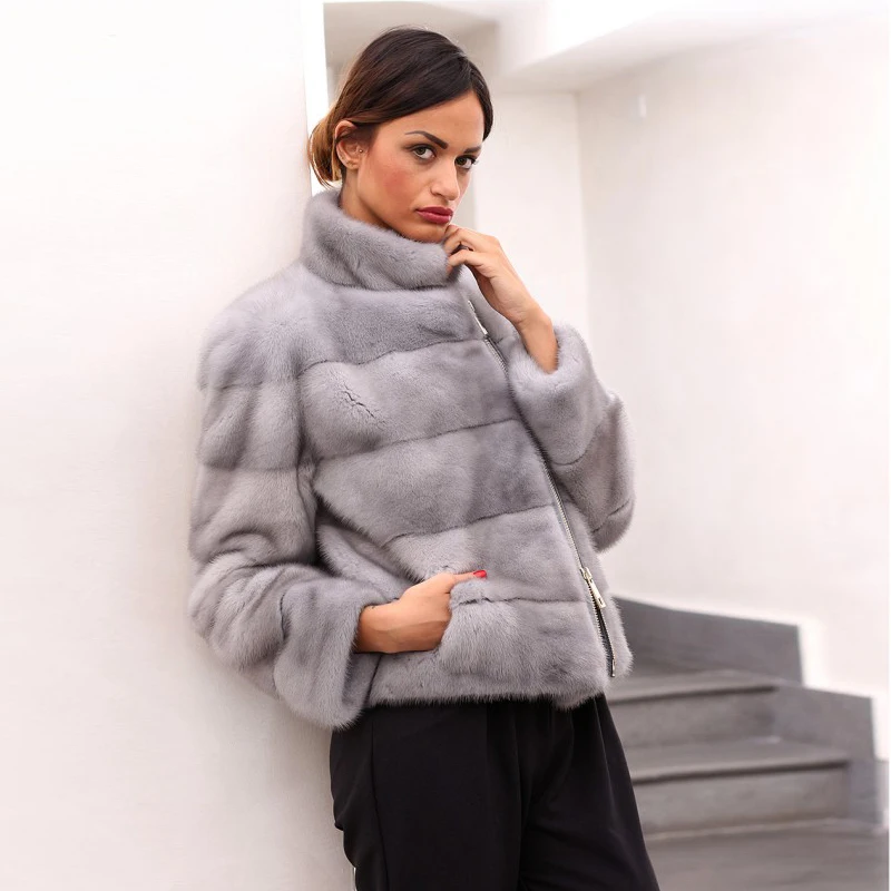 Glissière Pour Avec Stand Pelt Vestes De Vison Femmes À Chaud Montant Manteau Luxueux Collar Mode Col Collar Veste Fourrure Imporeted Complet suit Manteaux Et Fermeture y6Ygbf7