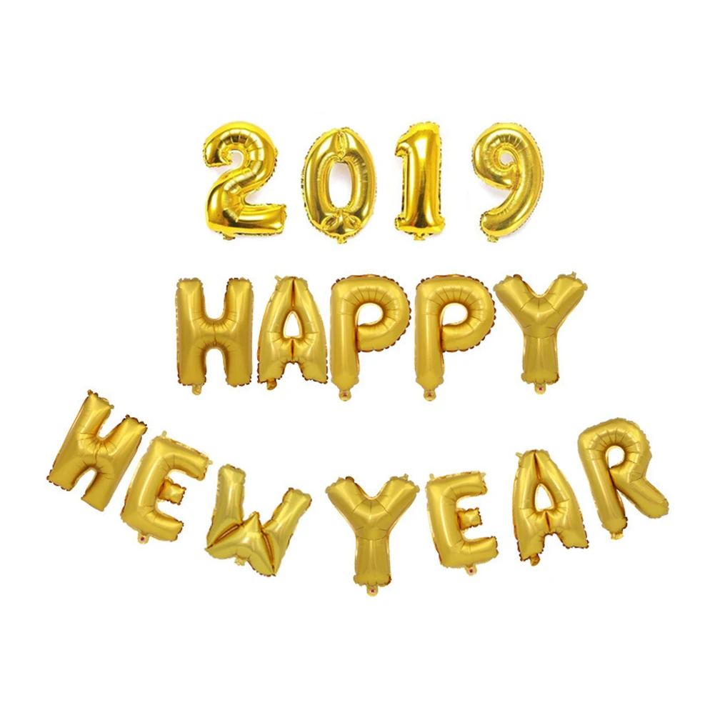 2019 Balloons Set Happy New Year Letter Aluminum Foil Anniversary Party Supplies Decorations Home Decor | Дом и сад