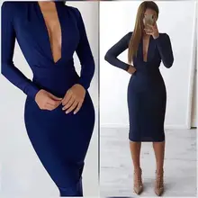 Новое высокое качество женское платье оптом темно-синее глубокий v-образный вырез длинное платье с разрезом платье для вечеринки платье+ костюм