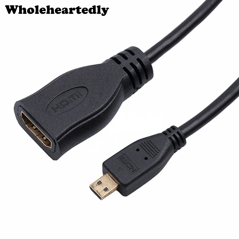 Promotion !! Gold-plated 10 Inch 10'' 25CM Micro HDMI Type D Male To A Female Adapter Cable Connector Convertor 1080P |