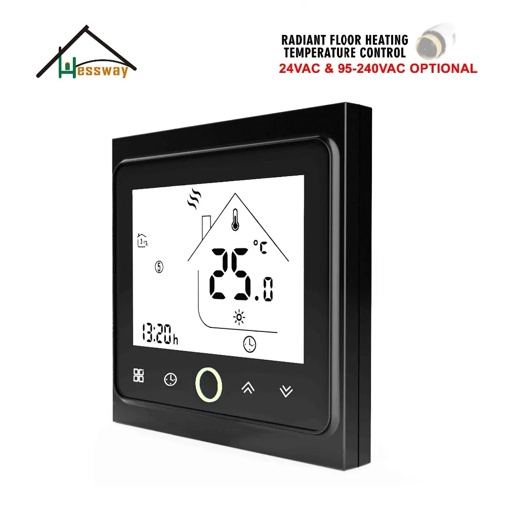 

HESSWAY 24V 95-240VAC Radiant Floor Heating THERMOSTAT Water valve,Electric actuator,radiator for Differencen 1 degree