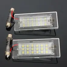 2X oświetlenie tablicy rejestracyjnej 18 żarówki LED samochodowa tablica rejestracyjna lampa światło do stylizacji samochodu źródło dla BMW X5 E53 X3 E83 2003 2004 2005 - 2010