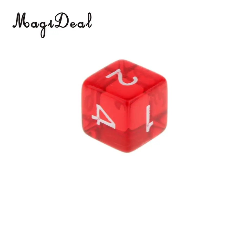 MagiDeal 10Pcs Acrylic 6 Sided D6 Dices Die Set for D&D TRPG MTG Roleplaying Board Games Party Casino Supplies