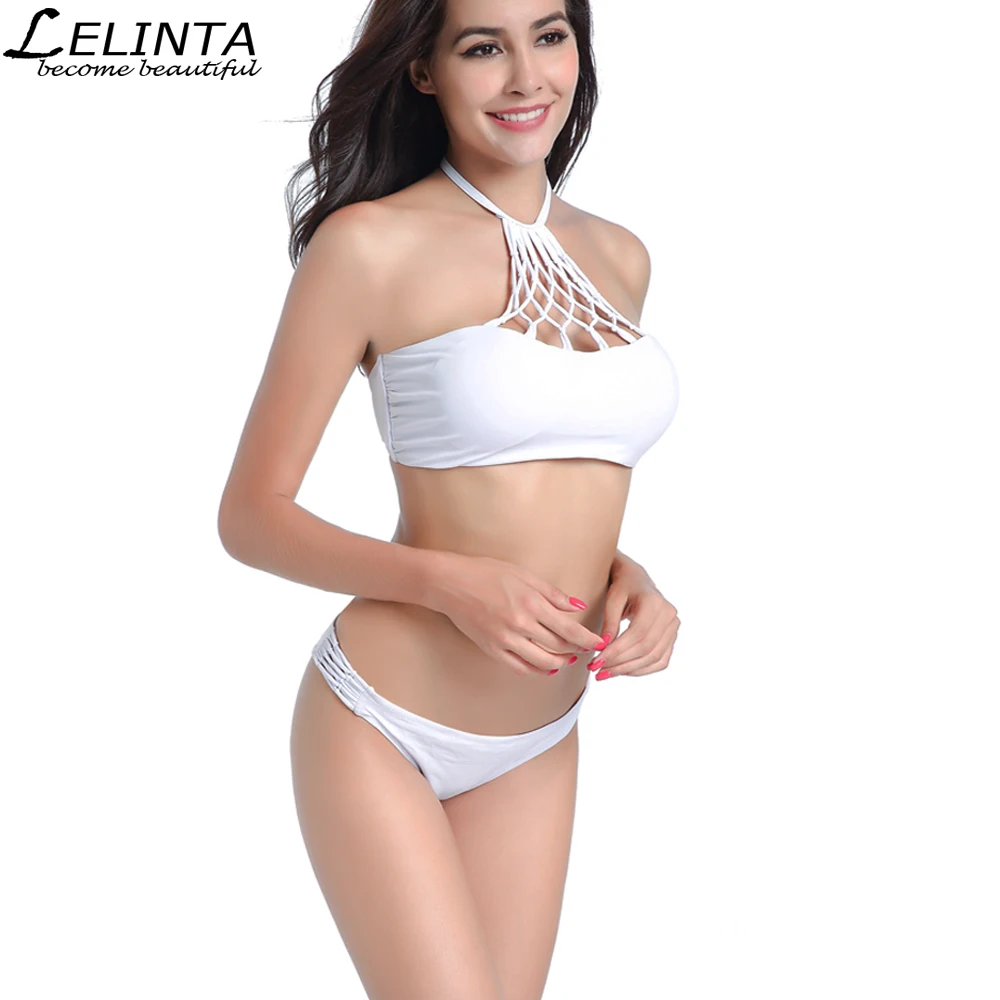 LELINTA 2017 Women Bikini Set Black White Swimsuit Top Swimwear Padding Bikini Brazilian Swimwear Bathing Suit