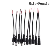 5/10 sztuk 12V DC wtyczka zasilania męskie i żeńskie złącze DC kabel 5.5X2.1mm z Adapter przewodu kabla do taśmy Led Pigtail wtyczka drutu
