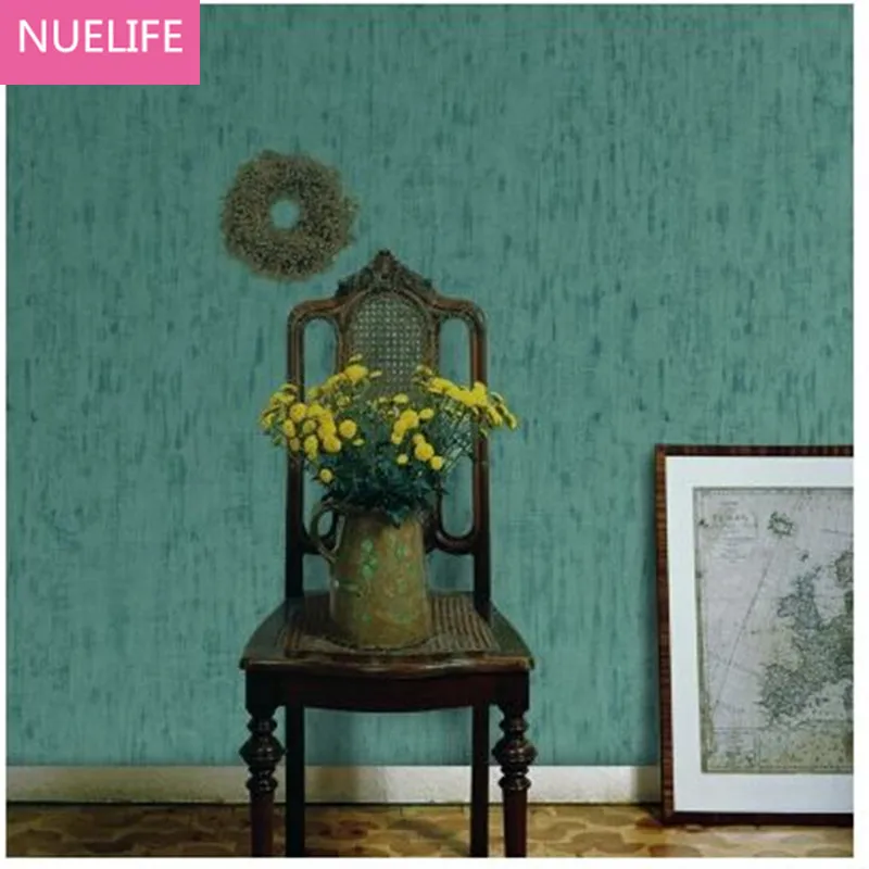 

0.53x10m Retro Nonwovens Solid color wallpaper Bedroom Living room shop TV background Walls nostalgic wallpaper N2