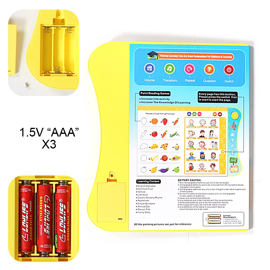 Электронный y-книжка со смарт-Logic Pen Многофункциональный произношение обучающая машина для малыша, для раннего развития детей книга обучающие игрушки