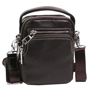 

Men First layer Cowhide Crossbody Shoulder Bag Belt Fanny Waist Pack HandBag Purse Cigarette Case Cell Phone Pocket