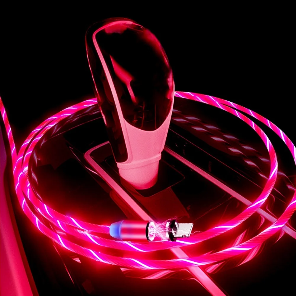 Светодиодный светящийся Магнитный кабель Lightning для IPhone Xs Max Магнитный кабель Micro Usb type C для samsung Galaxy S9 S8 Iphone кабель