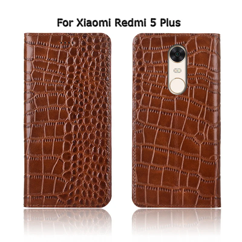 Чехол для телефона с текстурой крокодила для Xiaomi Redmi 4 Pro 4A 4X5 5A Plus из натуральной воловьей кожи с откидной крышкой и подставкой, чехол для телефона, сумка