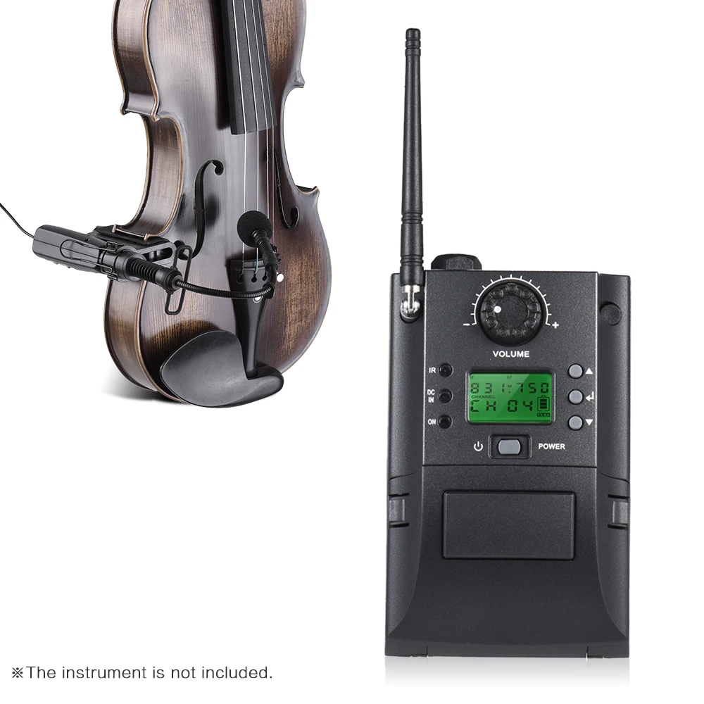 

Portable UHF Instrument Wireless Microphone System with Receiver & Transmitter 32 Channels for Violin