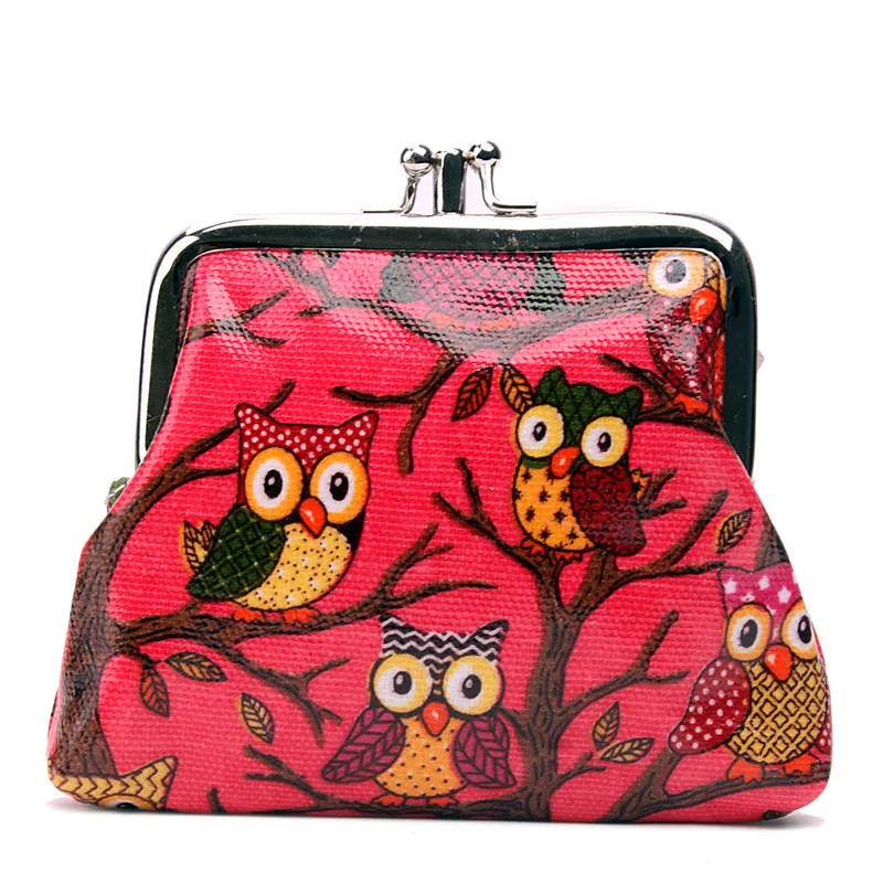Women small purse owl pattern fashion cheaper gift cosmetic storage bag oilcloth Coin Purses ...