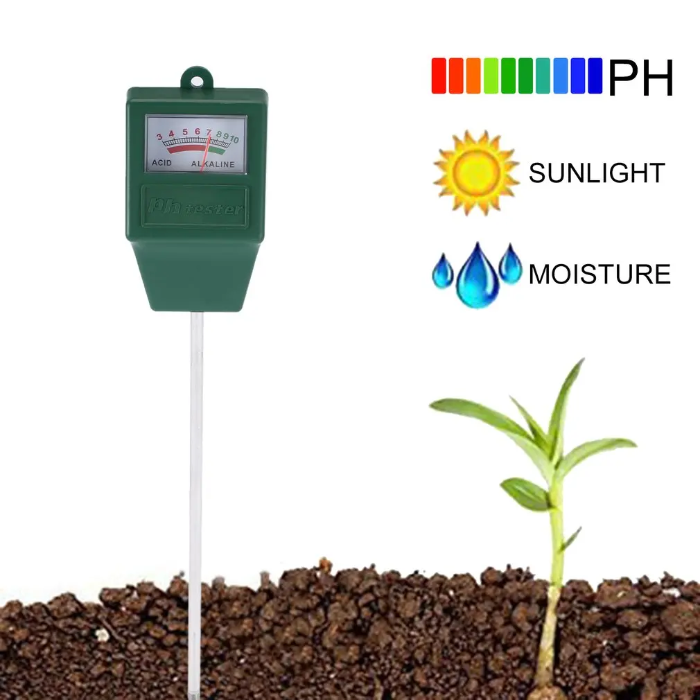 Прочный тестер влажности рН и светильник измеритель кислотности садового растения комплект Многофункциональный тестер почвы