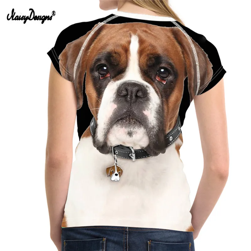 NoisyDesigns Boxer Dog Design Women Short Sleeve T