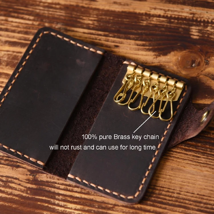 High Class Handmade Men Genuine Leather Key Holder Leather Key Wallet Men Housekeeper Women Key Case Bag key organizer pouch