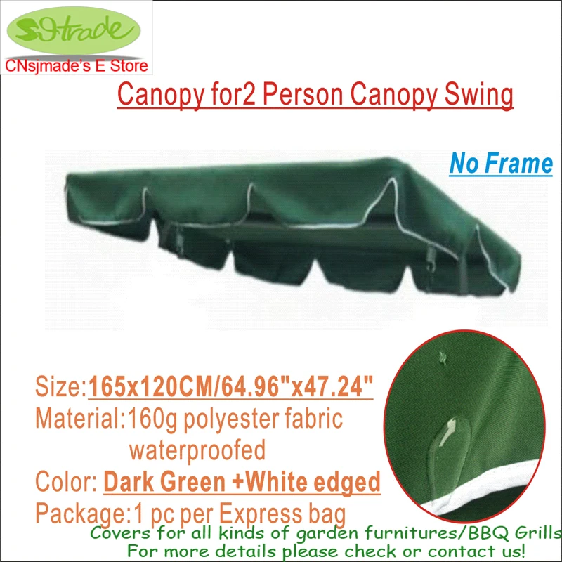 Replacement Canopy 165X120CM for 2 Person Canopy Swing