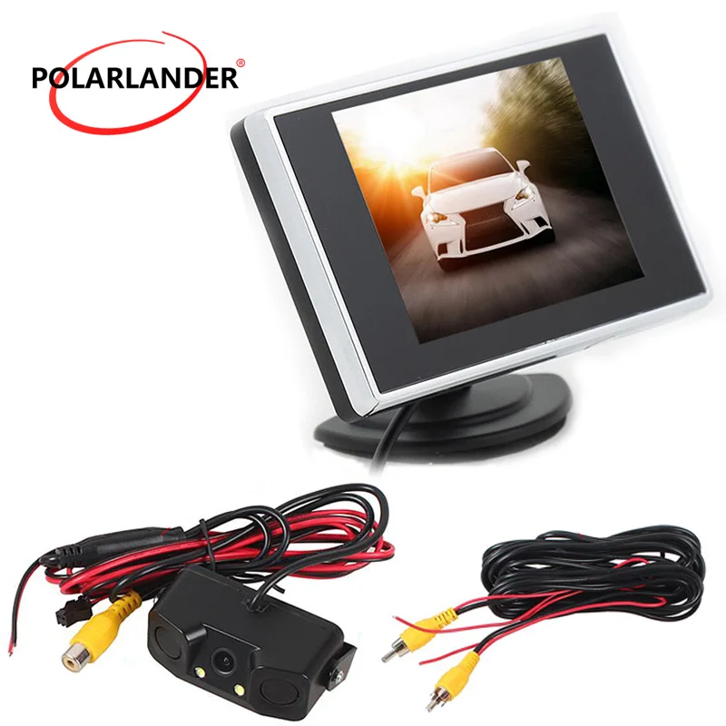 Backup Reverse Monitor parking sensor 2IN1 3IN1 3.5 inch TFT Car Auto TV reversing camera monitor | Автомобили и мотоциклы