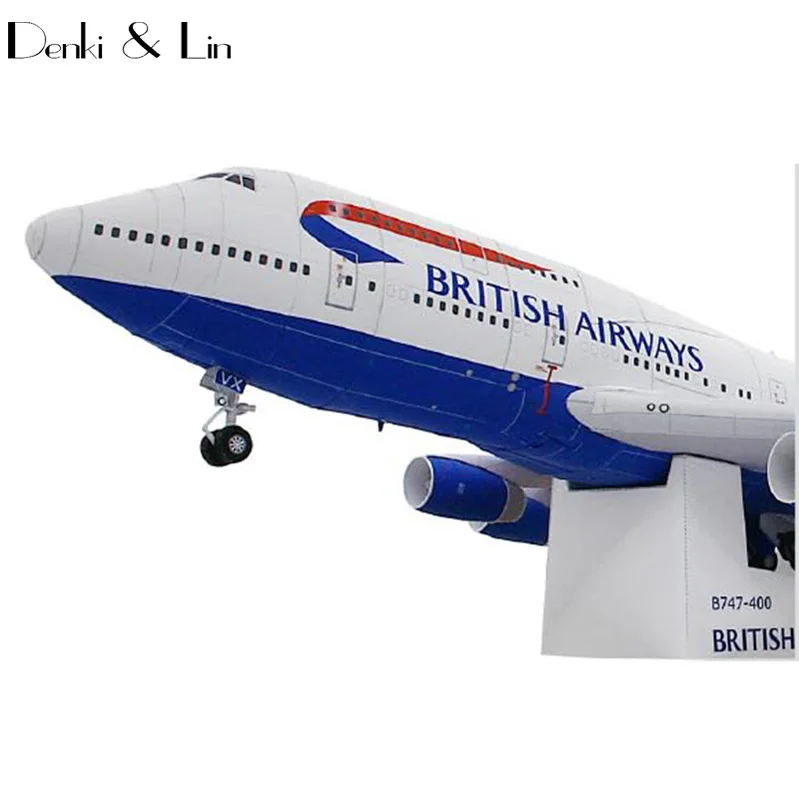 British Airways Boeing747-400 Бумажная модель 49 см x 45 см 1:144 масштаб 3D DIY Развивающие игрушки