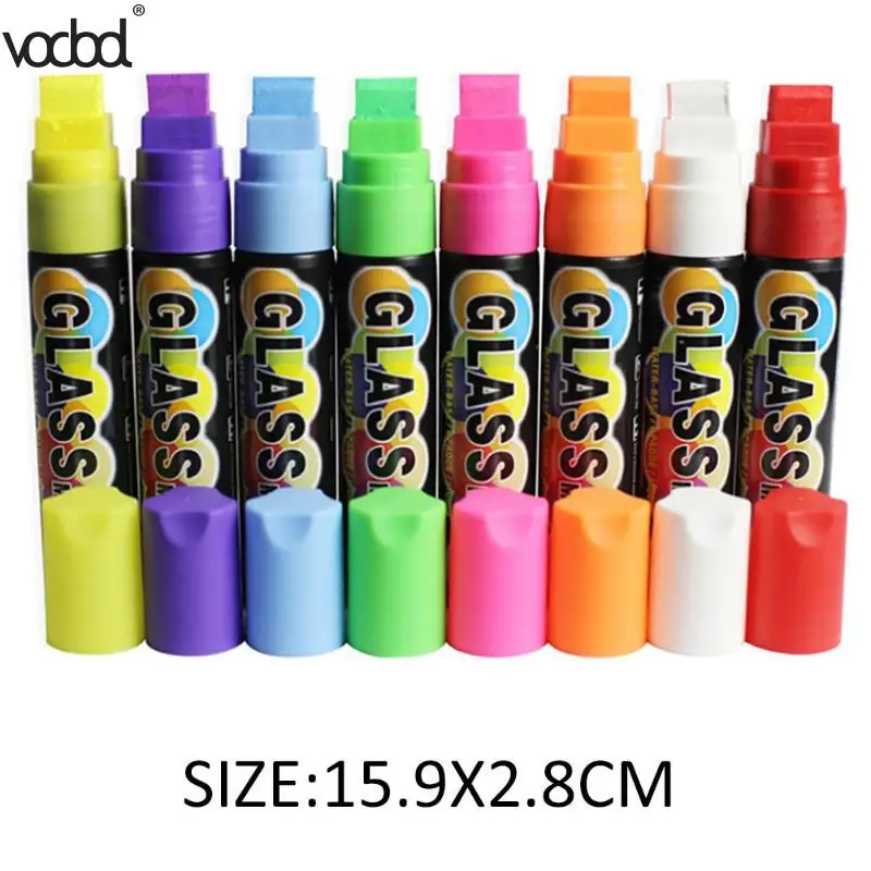 8pcs 3mm 6mm YC032 Chalkboard Blackboard Fluorescent Highlighter Pens