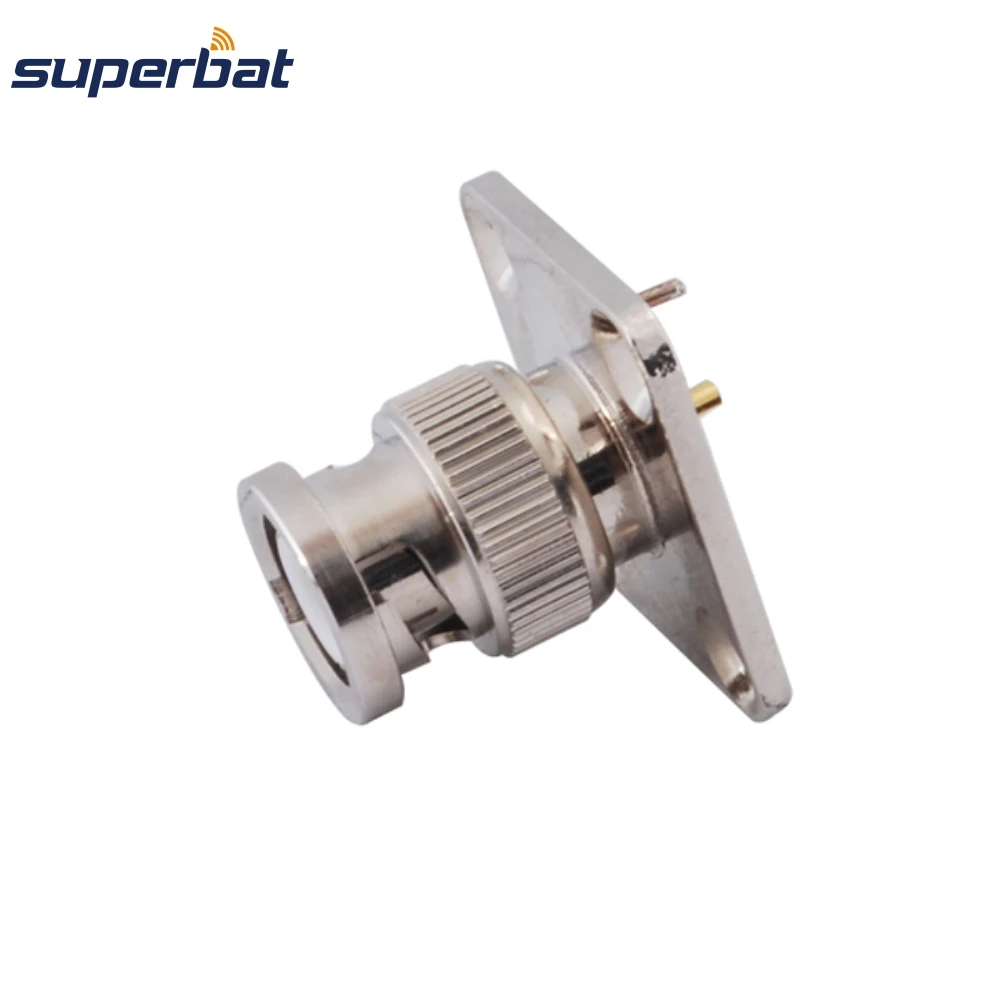 Male BNC 4 Hole Panel Mount RF Coaxial Connector for Audio Applications