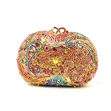 Beautiful Silver Clutch Bags for Prom Small Size Floral Crystal Evening Bags Fashion Purses for Women Bridesmaid Clutches Sale