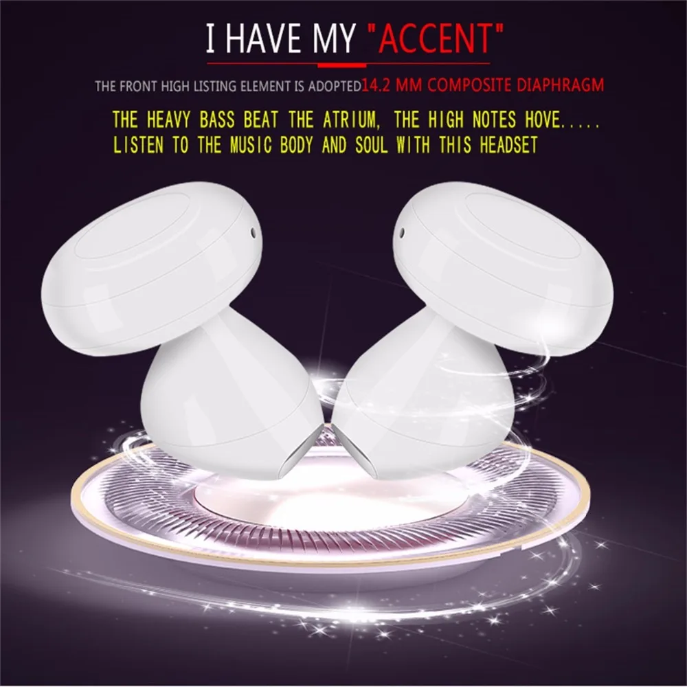 

New Bluetooth headset binaural Stereo Wireless Headphone Earbuds With Rechargeable box