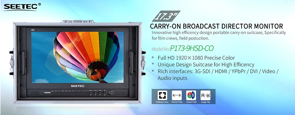 SEETEC P173-9HSD-CO 4K HDMI 3g SDI Carry on Broadcast Director Monitor Full HD 1920x1080 алюминиевый дизайн с YPbPr Видео Аудио