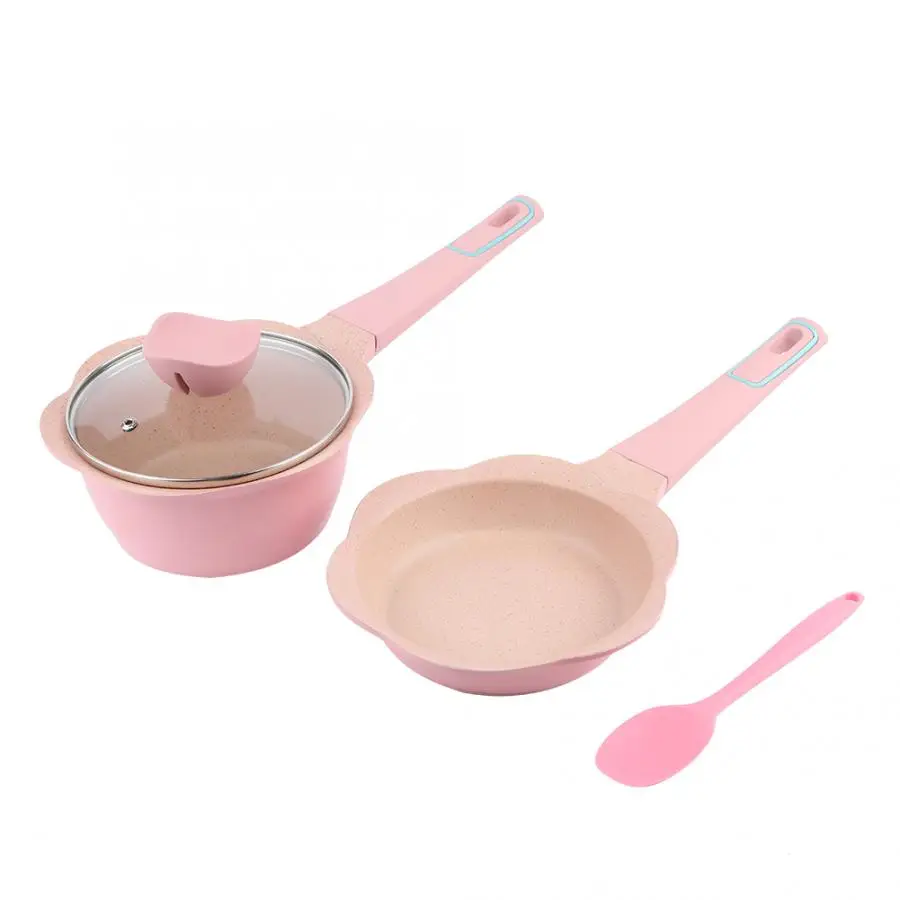 

Practical Aluminum Non-stick Baby Food Supplement Saucepan Milk Soup Pot Home Multi-functional Egg Frying Pan Cookware Set