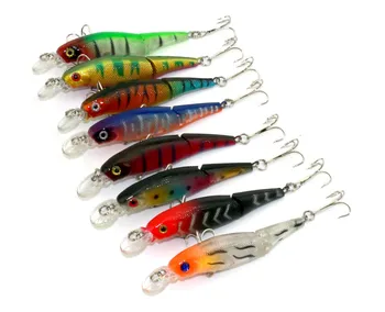

80pcs 8.8cm 7.4g 6#hooks segmented fishing lure jointed minnow wobble bass fishing baits pesca fishing tackle