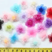 300 шт ручной работы Цветы из органзы в различных цветах 24 мм