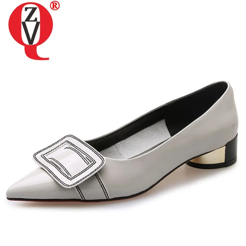 

ZVQ hot sale woman shoes 2019 summer new fashion pointed toe handmade genuine leather woman pumps outside low heels ladies shoes