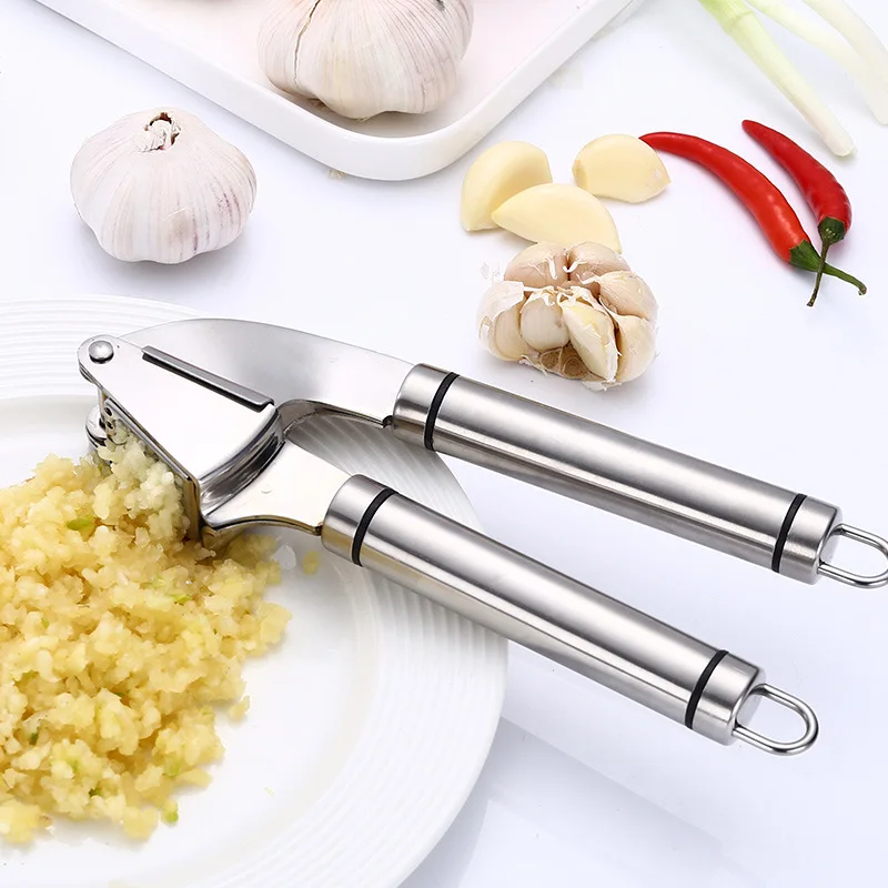 1pcs heavy premium stainless steel ginger and garlic press with ease