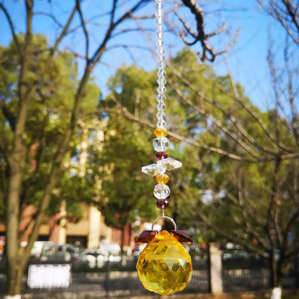 3 шт./лот чакра хрустальный шар Suncatcher Радуга чайник Коллекция висит Защита от солнца catcher Главная Свадебные украшения - Цвет: gold