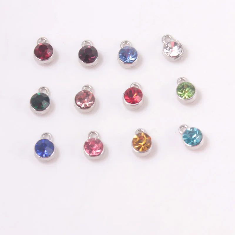

Extra Birthstone Charm for Necklace Bracelet Custom Small Pendant 12pcs Birthstones Charm With Jump Ring