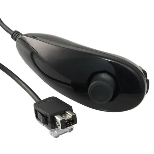 Черный 2 в 1 пульт дистанционного управления Встроенный Motion Plus+ нунчаки для Nintendo для игровой приставки Wii
