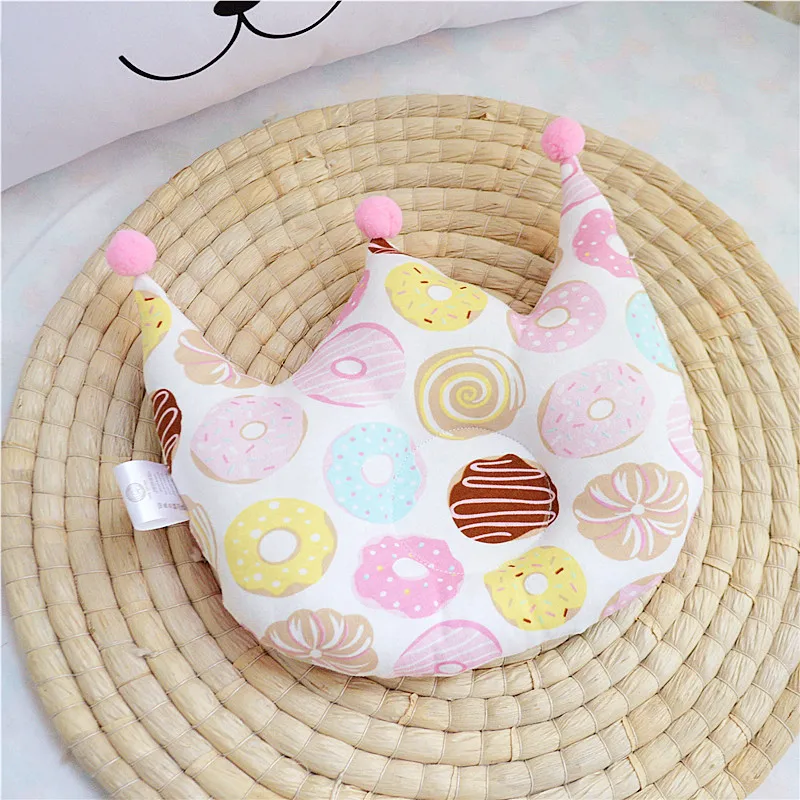 5 New Baby Combed Cotton Pillow Cute Knitted Crown Molded Shape Pillow Head Protection For A Baby Bed Children Bedroom Decoration