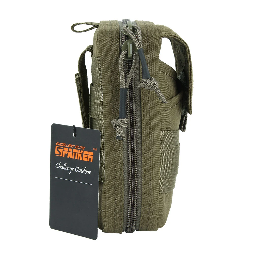 Отличные Элитные бизань тактические армейские зеленые EDC сумки Molle многофункциональная Двойная Сумка поясная на молнии охотничий инструмент маленький мешочек